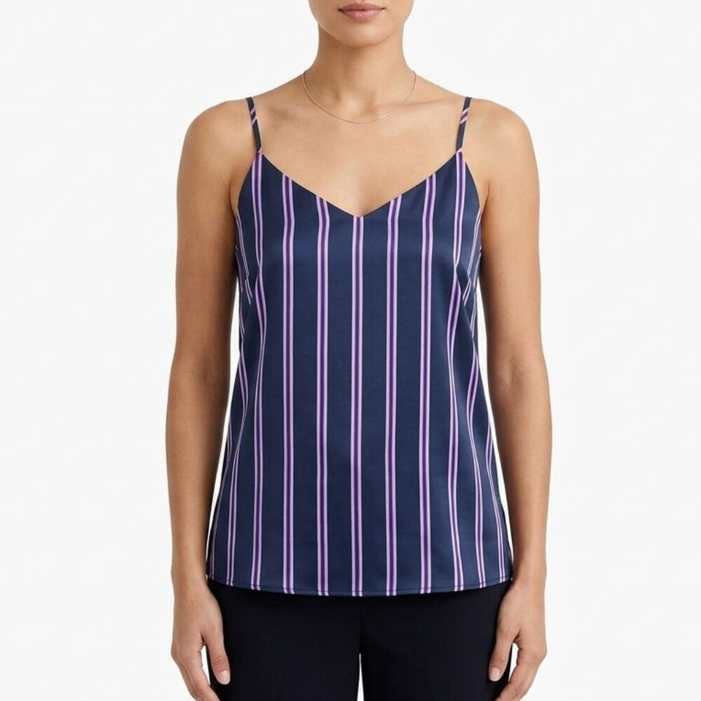 Banana Republic Navy Stripe Camisole | Dark Academia Ribbon Cami Sz Small